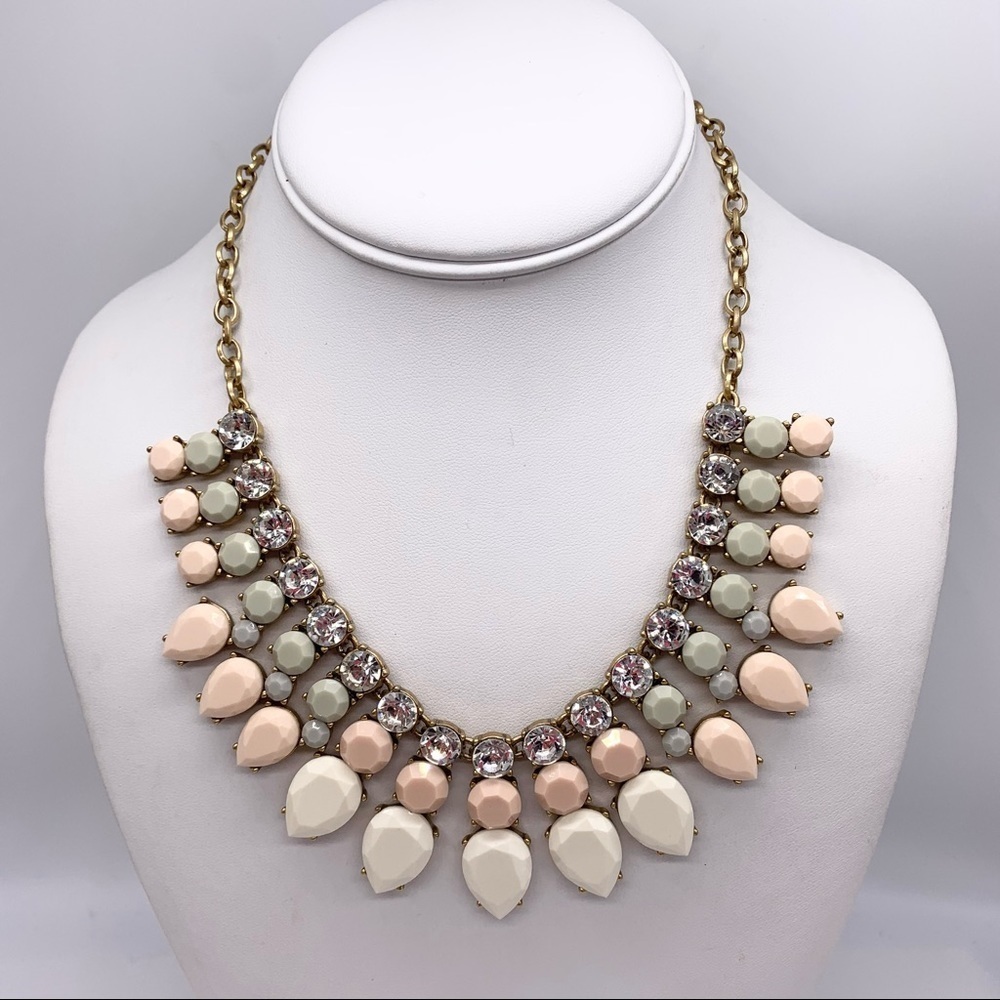 J. Crew Pink Cream Crystal Necklace